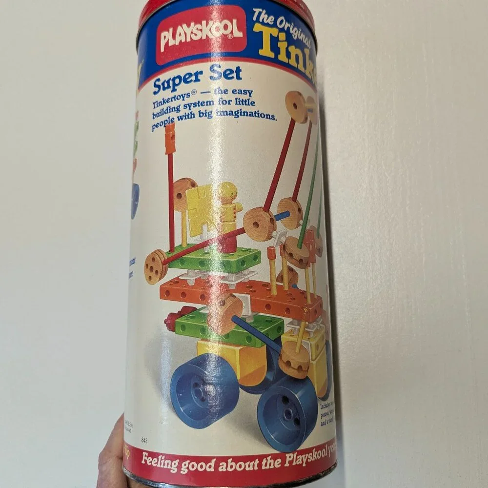 Vintage The Original Tinkertoy Super Set by Playskool 112 Pieces
